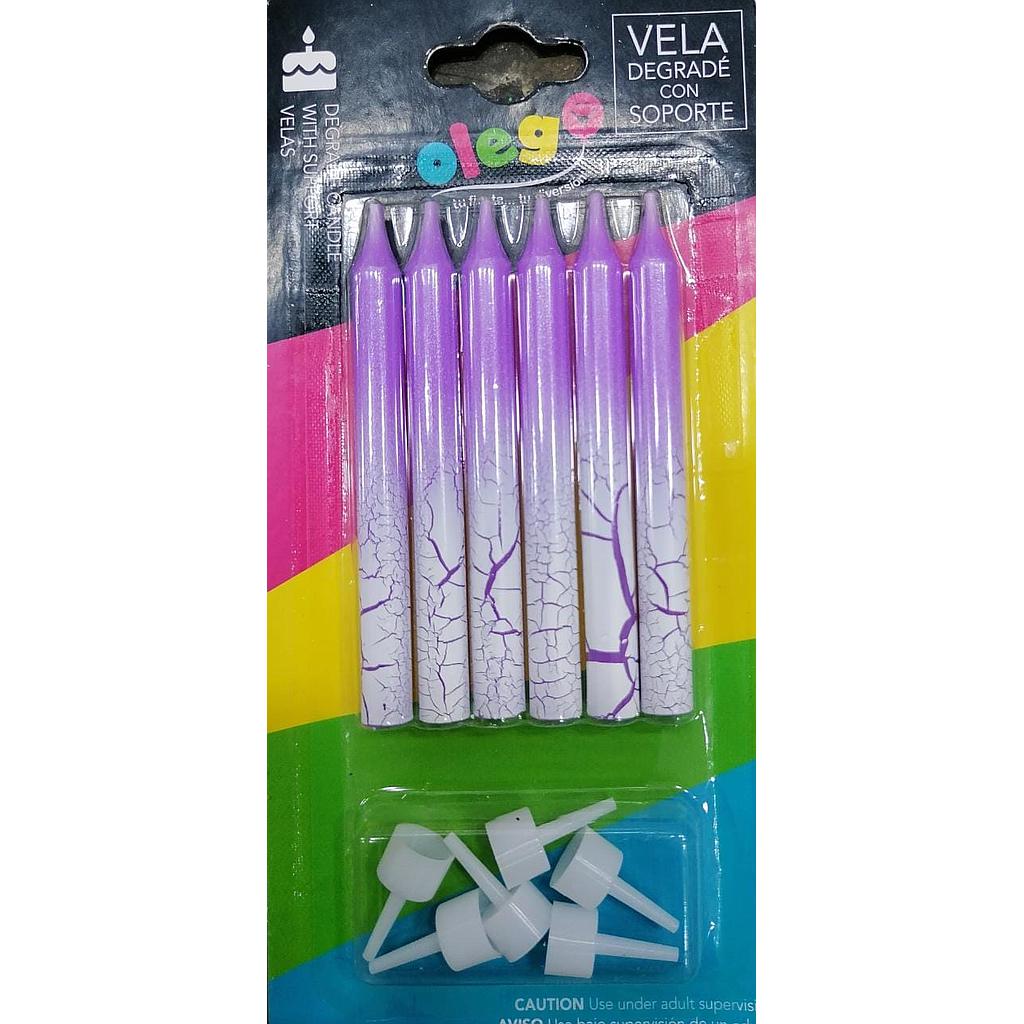 VELA OLEGO LILA X 6 PISO BLANCO