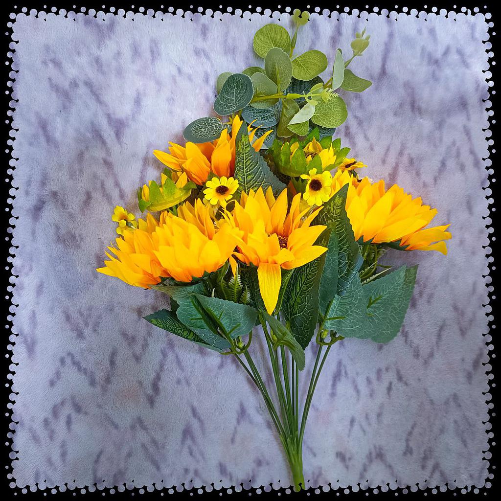 Flores Artificiales Girasol x 9 und 