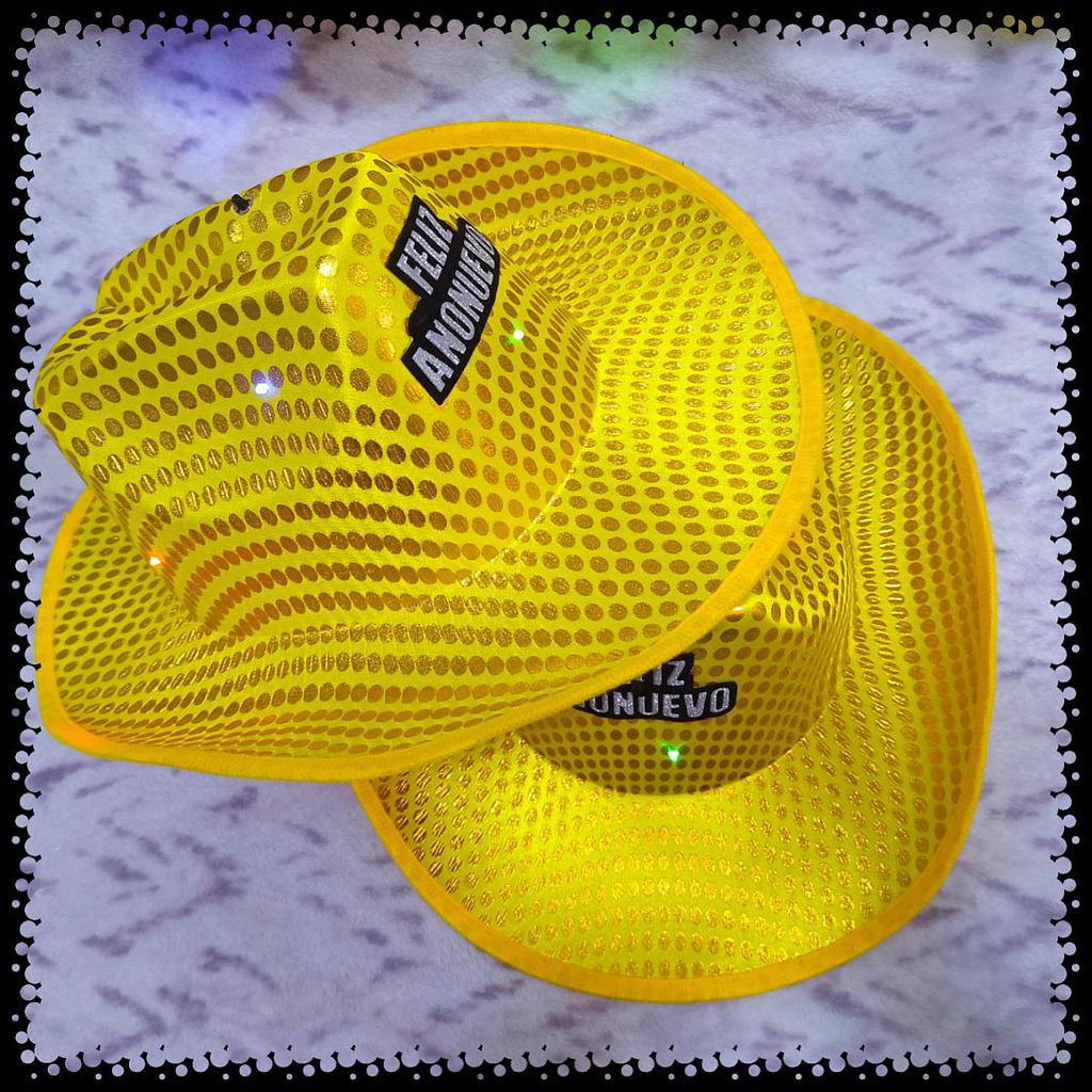 Sombrero Vaquero Con lentejuelas / Luces X 1 Und