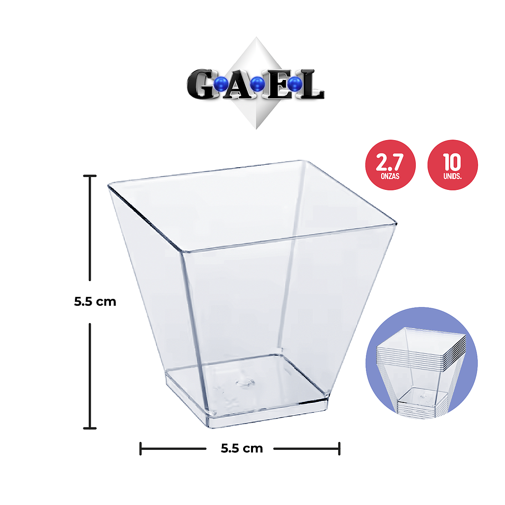 Vaso Cuadrado 2.75 Oz x1o Und