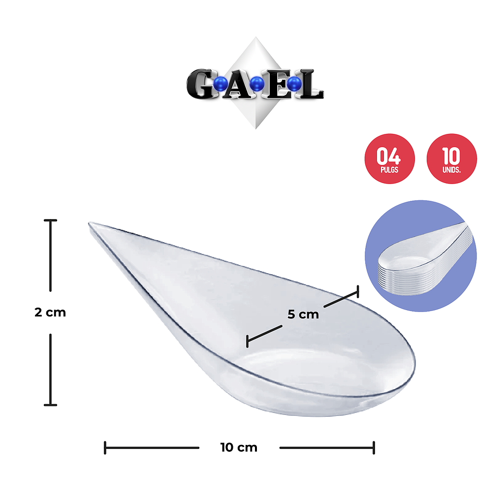 Cuchara Lagrima 4'' x10 Und
