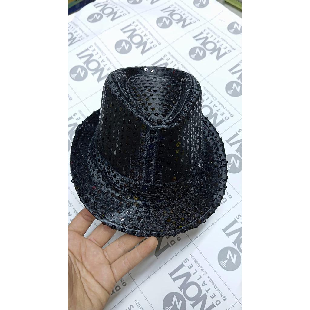 Sombreros Negro Con Lentejuelas