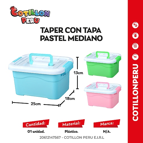 Caja Plastica Pastel Para Sorpresa x 1 Und