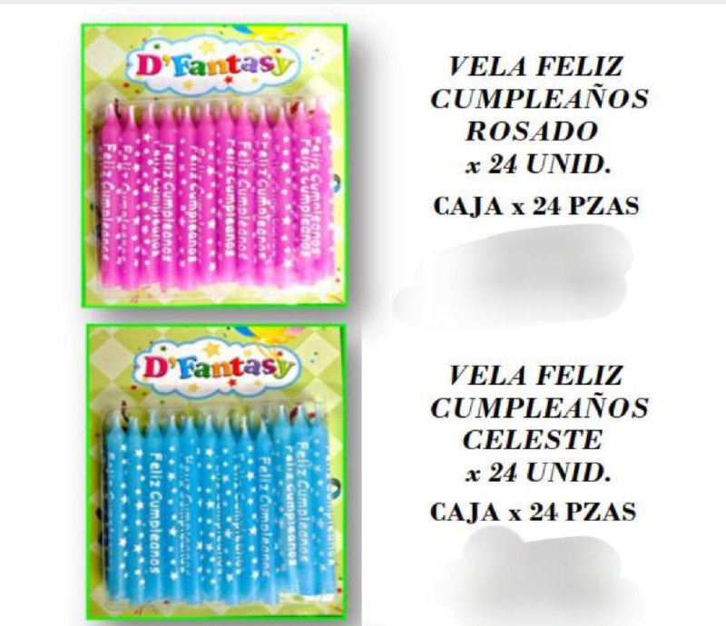 VELA PALITO FELIZ CUMPLEAÑOS X24 UNID FANTASY
