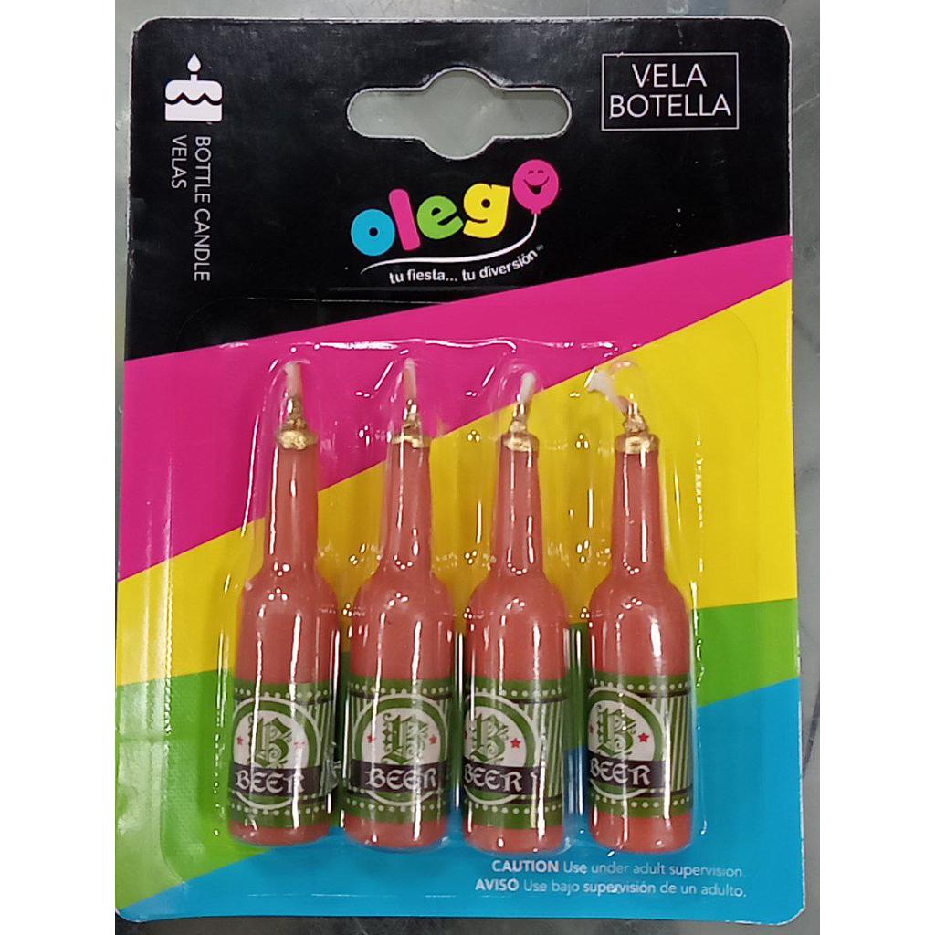 VELA BOTELLA X4 UNID OLEGO