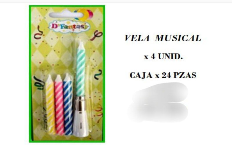 VELA MUSICAL X4 UNID FANTASY