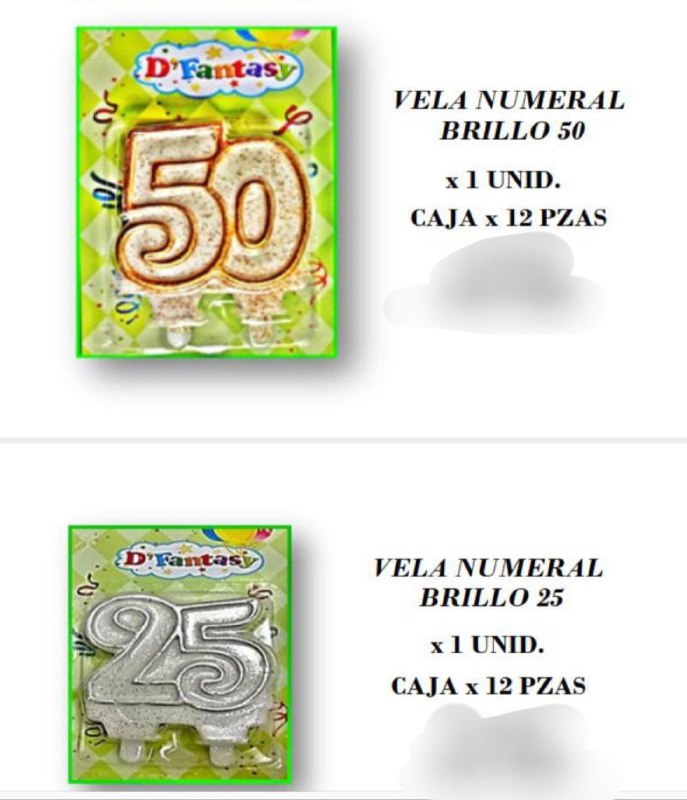 VELA DE 50 Y 25 AÑOS FANTASY