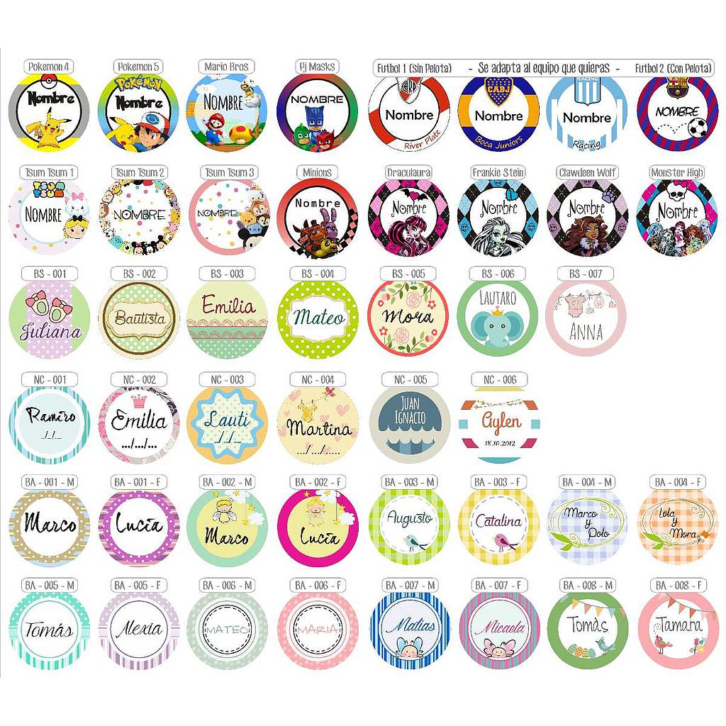 STIKER PERSONALIZADO TUBITOS  X 50 und