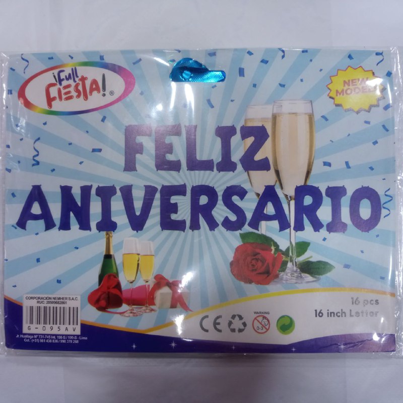 BLISTER FELIZ ANIVERSARIO LETRA X LETRA